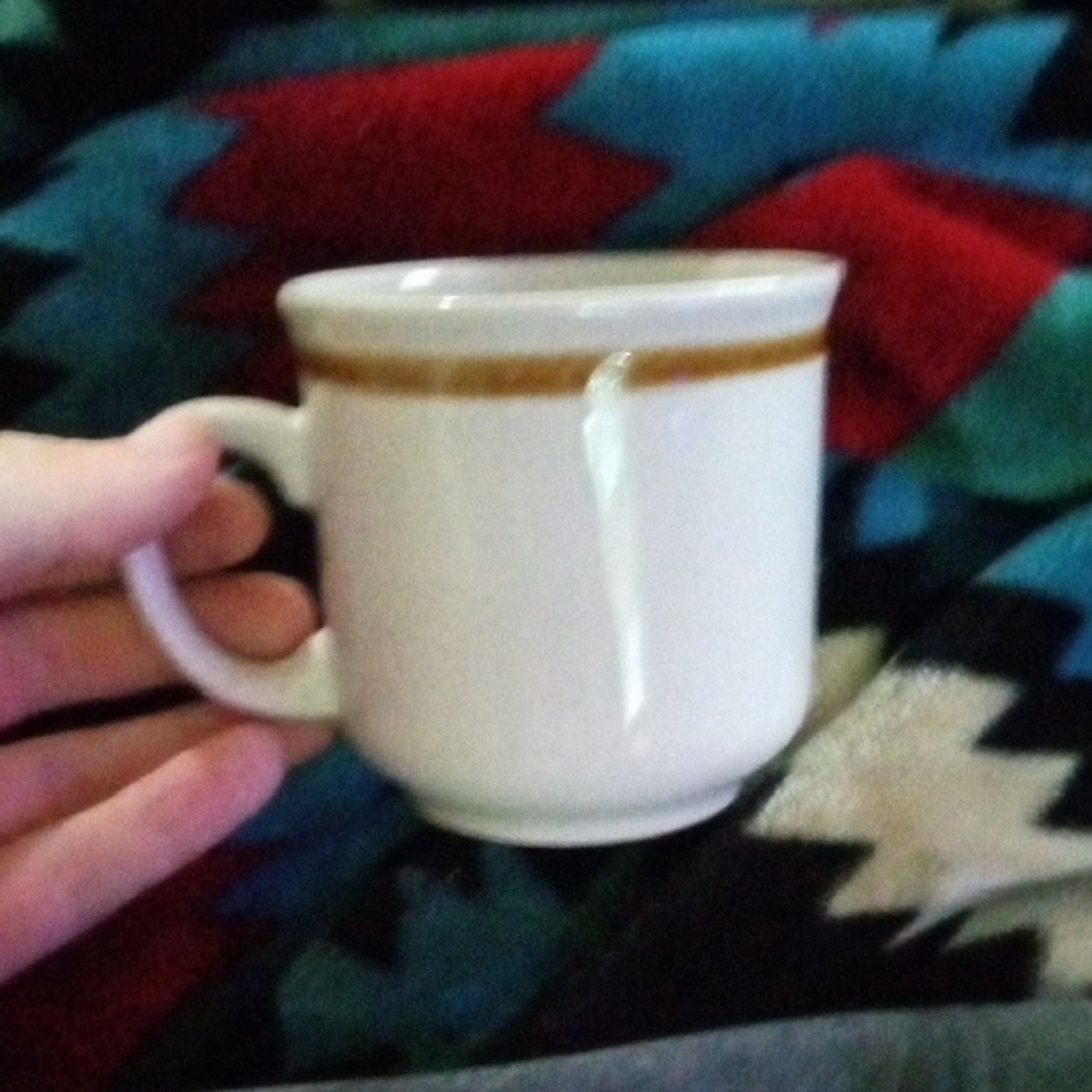 Classic White Mug with Brown Accent